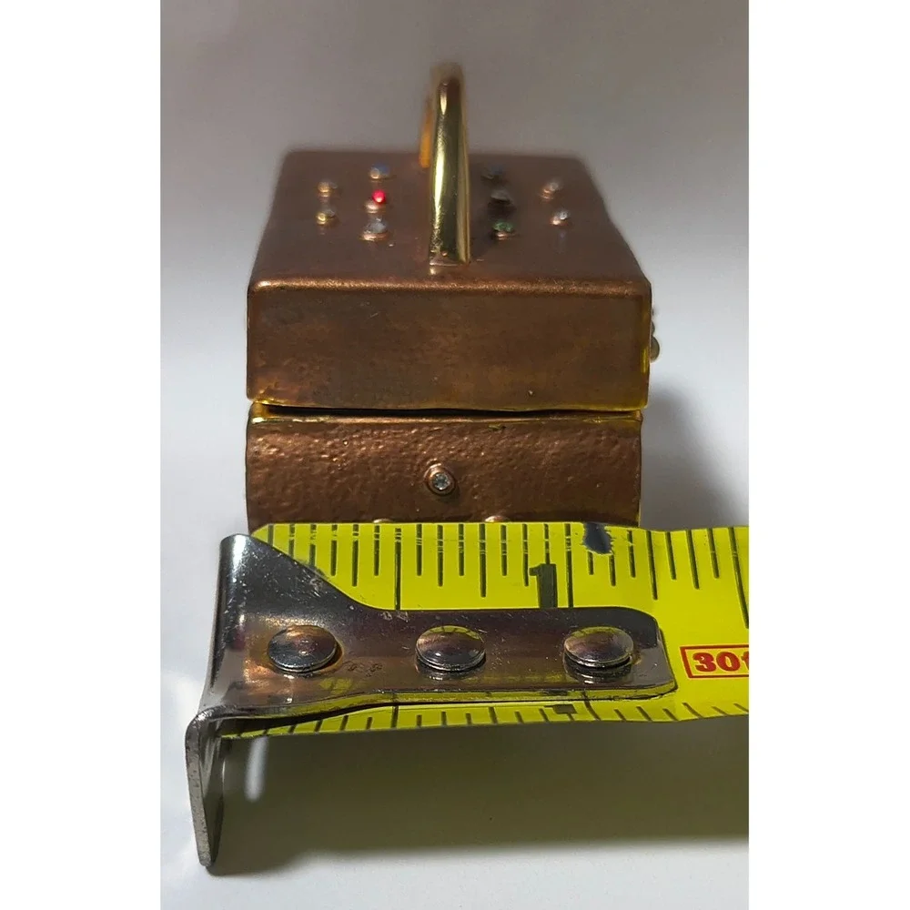 Trinket Rhinestone Purse Collectible, Gold-tone, 2 x 1.5 x 1.5‎